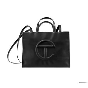 Telfar vegan leather medium shopping bag black tote